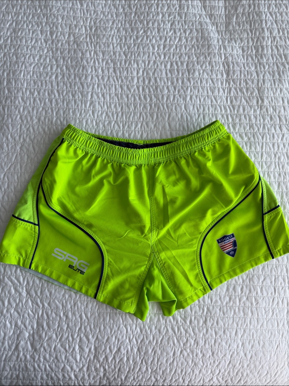 SRG Elite Rookie Rugby Shorts 2XL Neon Yellow Match Training Athletic Shorts